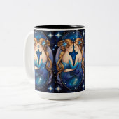 Jewel Galaxy Zodiac Gemini Zweifarbige Tasse (Vorderseite Links)