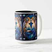 Jewel Galaxy Zodiac Gemini Zweifarbige Tasse (VorderseiteRechts)