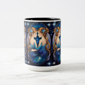 Jewel Galaxy Zodiac Gemini Zweifarbige Tasse (Mittel)