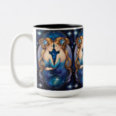 Jewel Galaxy Zodiac Gemini Zweifarbige Tasse (Links)