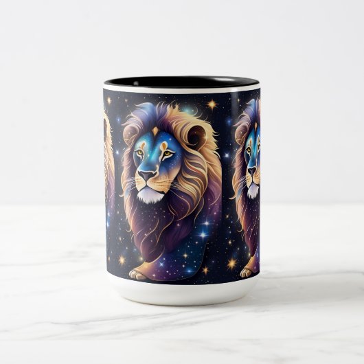 Jewel Galaxy Zodiac Leo Zweifarbige Tasse (Mittel)