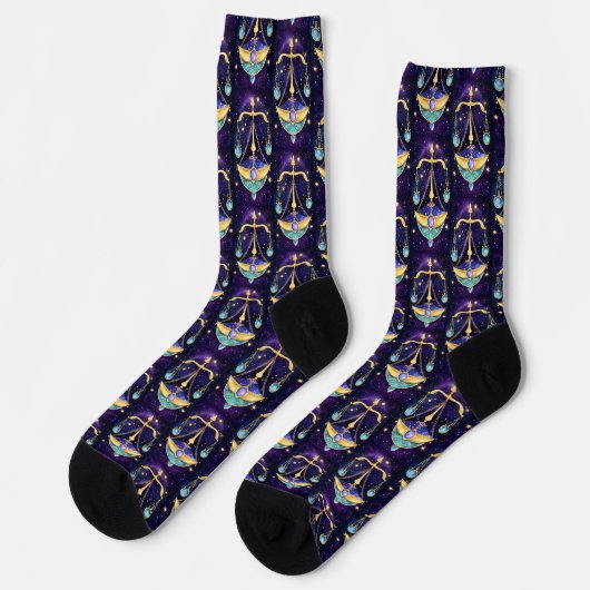 Jewel Galaxy Zodiac Libra Socken (Linkes Detail)