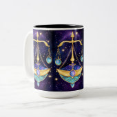 Jewel Galaxy Zodiac Libra Zweifarbige Tasse (Vorderseite Links)