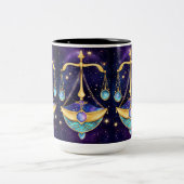 Jewel Galaxy Zodiac Libra Zweifarbige Tasse (Mittel)