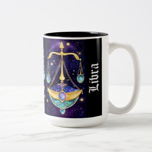 Jewel Galaxy Zodiac Libra Zweifarbige Tasse (Rechts)