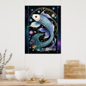 Jewel Galaxy Zodiac Pisces Poster (Küche)