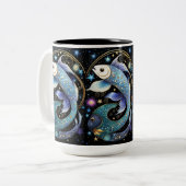 Jewel Galaxy Zodiac Pisces Zweifarbige Tasse (Vorderseite Links)