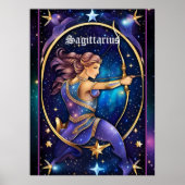 Jewel Galaxy Zodiac Sagittarius Poster (Vorne)