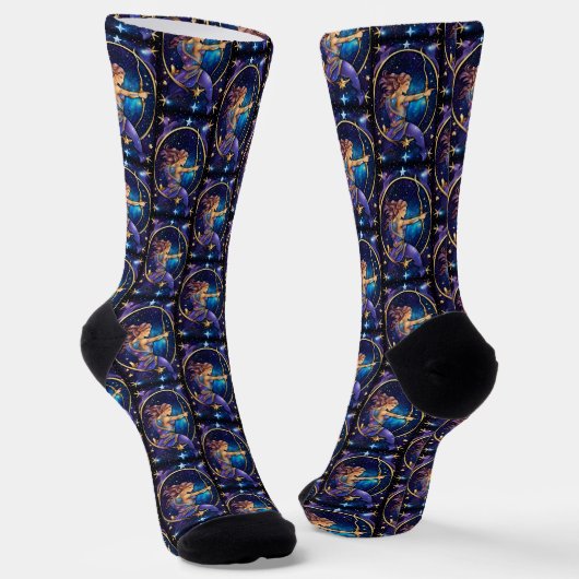 Jewel Galaxy Zodiac Sagittarius Socken (Gewinkelt)