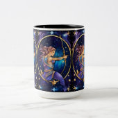 Jewel Galaxy Zodiac Sagittarius Zweifarbige Tasse (Mittel)