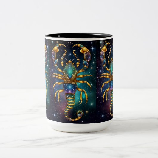 Jewel Galaxy Zodiac Scorpio Zweifarbige Tasse (Mittel)