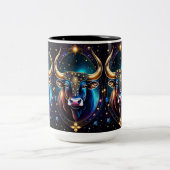 Jewel Galaxy Zodiac Taurus Zweifarbige Tasse (Mittel)