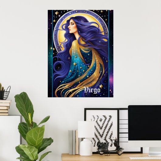 Jewel Galaxy Zodiac Virgo Poster (Heimbüro)