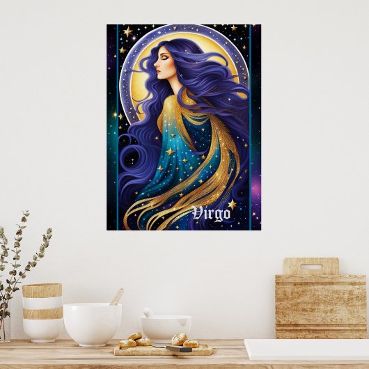 Jewel Galaxy Zodiac Virgo Poster (Küche)