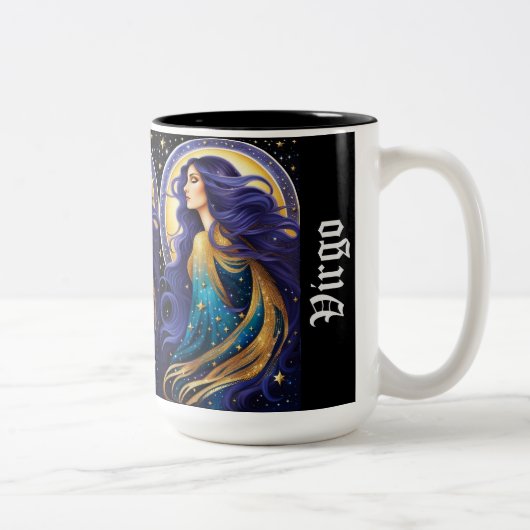 Jewel Galaxy Zodiac Virgo Zweifarbige Tasse (Rechts)