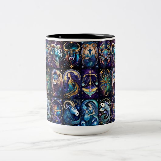 Jewel Galaxy Zodiac Zweifarbige Tasse (Mittel)