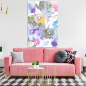 Jewel Garden | Lila Pastelblätter Leinwanddruck (Insitu (Wohnzimmer))