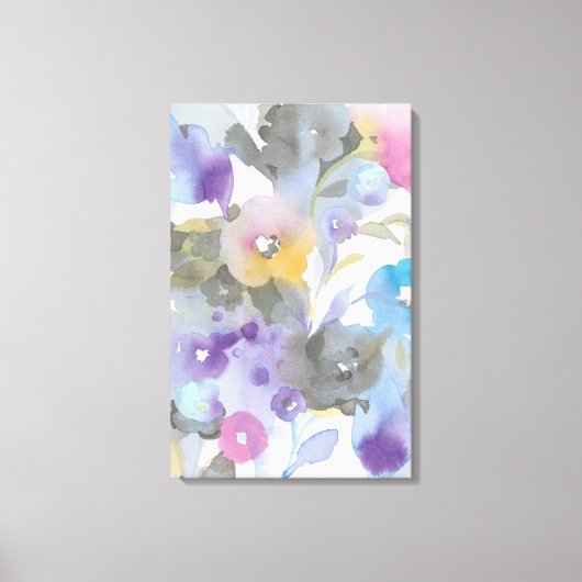 Jewel Garden | Lila Pastelblätter Leinwanddruck (Vorderseite)