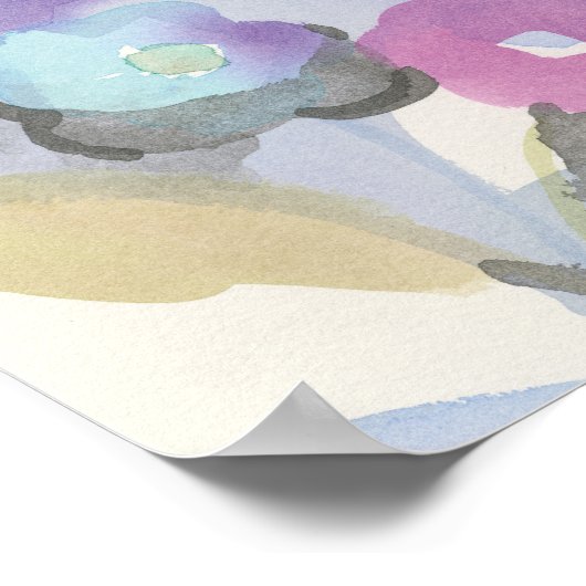 Jewel Garden | Lila Pastelblätter Poster (Ecke)