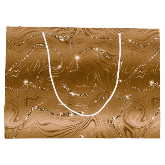 Jewel Gold Glittery Glitz Große Geschenktüte (Rückseite)