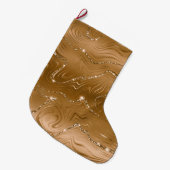 Jewel Gold Glittery Glitz Großer Weihnachtsstrumpf (Vorderansicht (hängend))