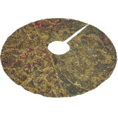 Jewel Gold Lace Design Weihnachtsfeiertag Polyester Weihnachtsbaumdecke (Schrägansicht)