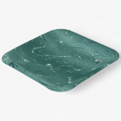 Jewel Green Emerald Glittery Glitzy Pappteller (Gewinkelt)