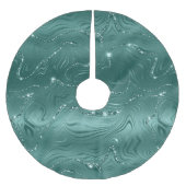 Jewel Green Emerald Glittery Glitzy Polyester Weihnachtsbaumdecke (Vorderseite)