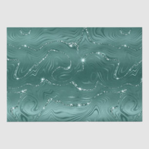 Jewel Green Glittery Glitz Stripes Seidenpapier