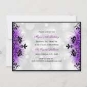 Jewel Mask & Damask Lila Masquerade Sweet 16 Einladung (Rückseite)