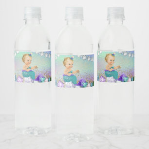 Jewel Meerjungfrau-Baby-Party Wasserflaschenetikett