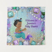 Jewel Mermaid Baby Dusche Backdrop Banner SQ Wandteppich (Vorderseite)