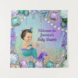 Jewel Mermaid Baby Dusche Backdrop Banner Wandteppich