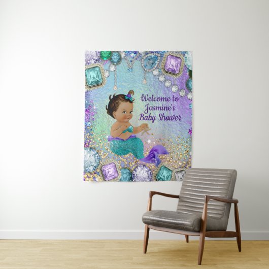 Jewel Mermaid Baby Shooting Bacdrop Banner Wandteppich (Beispiel)
