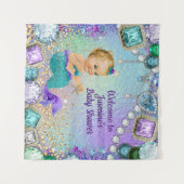 Jewel Mermaid Baby Showbanner Wandteppich (Vorderseite (Horizontal))