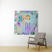 Jewel Mermaid Baby Showbanner Wandteppich (Beispiel (Horizontal))