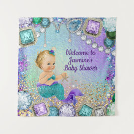 Jewel Mermaid Baby Showbanner Wandteppich