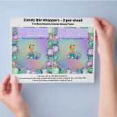 Jewel Mermaid Baby Shower Candy Bar Wrappers Flyer (Hand)