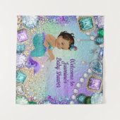 Jewel Mermaid Babydusche Hintergrund Wandteppich (Vorderseite (Horizontal))