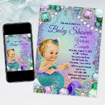 Jewel Mermaid Blonde Mermaid Baby Dusche