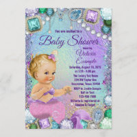 Jewel Mermaid Blonde Pink Mermaid Baby Dusche