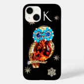 JEWEL OWL,DIAMOND STARS,Gold,Blautürkis,Topaz Case-Mate iPhone Hülle (Rückseite)