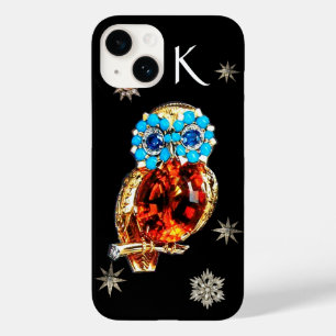 JEWEL OWL,DIAMOND STARS,Gold,Blautürkis,Topaz Case-Mate iPhone 14 Hülle