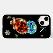 JEWEL OWL,DIAMOND STARS,Gold,Blautürkis,Topaz Case-Mate iPhone Hülle (Rückseite (Horizontal))