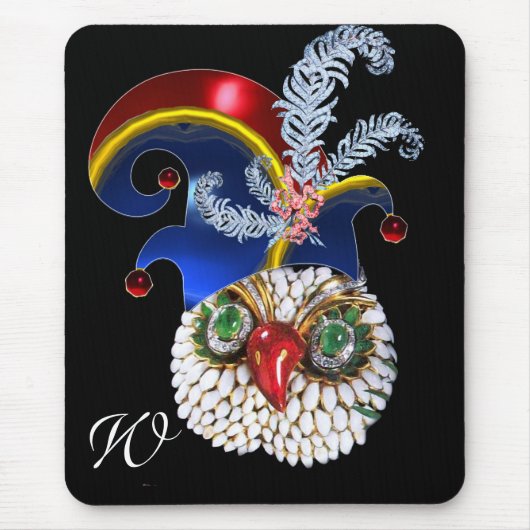 JEWEL OWL , ELF HAT MIT DIAMOND FEATHERS MONOGRAM MOUSEPAD (Vorne)