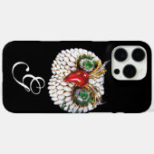 JEWEL OWL MONOGRAM, Gold, grüner Smaragd, opale Case-Mate iPhone Hülle (Rückseite (Horizontal))