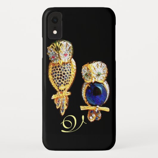 JEWEL OWLS, Gold, Blauer Saphir, Topaz Case-Mate iPhone Hülle (Rückseite)