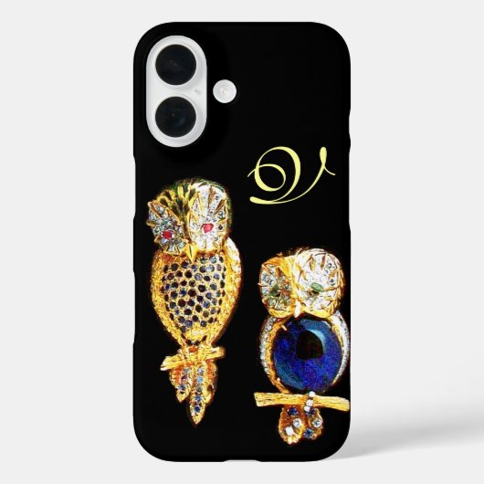 JEWEL OWLS, Gold, Blue Saphir, Topaz White Pearl Case-Mate iPhone Hülle (Rückseite)