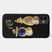 JEWEL OWLS, Gold, Blue Saphir, Topaz White Pearl Case-Mate iPhone Hülle (Rückseite (Horizontal))