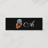 JEWEL OWLS, Gold, Blue Saphir, Topaz White Pearl Mini Visitenkarte (Rückseite)